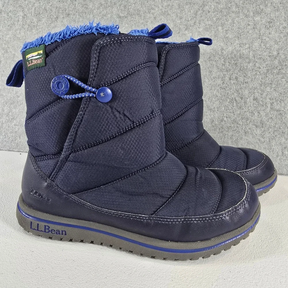 LL Bean Kids Ultralight Primaloft Snow Boots Navy Blue Size 4 505698